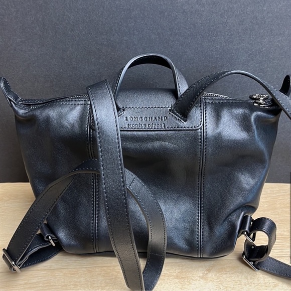 Longchamp Leather Top Handle Backpack in Black - Picture 5 of 9